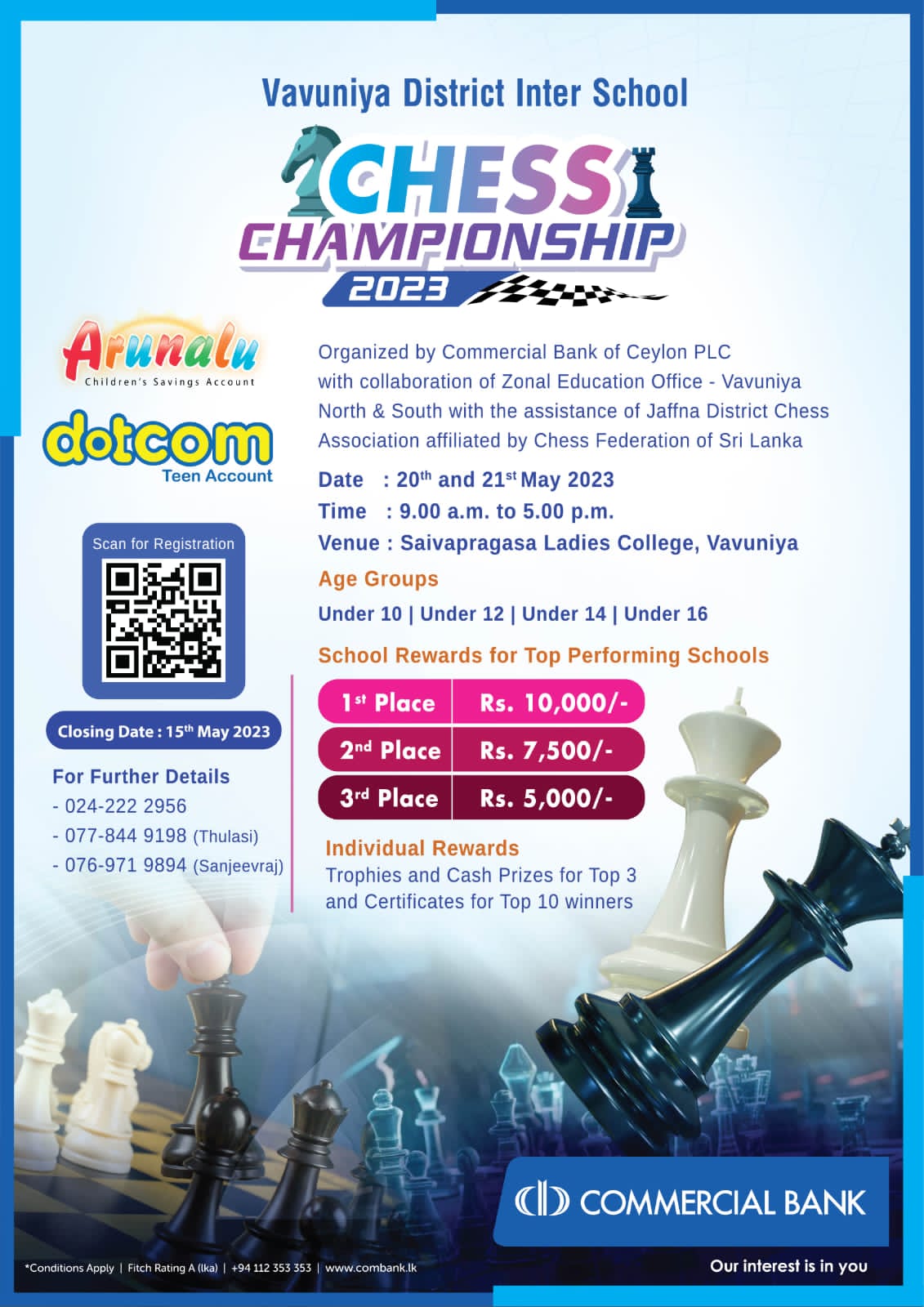 Inter School Chess Tournament- Vavuniya District | Zonal Education ...